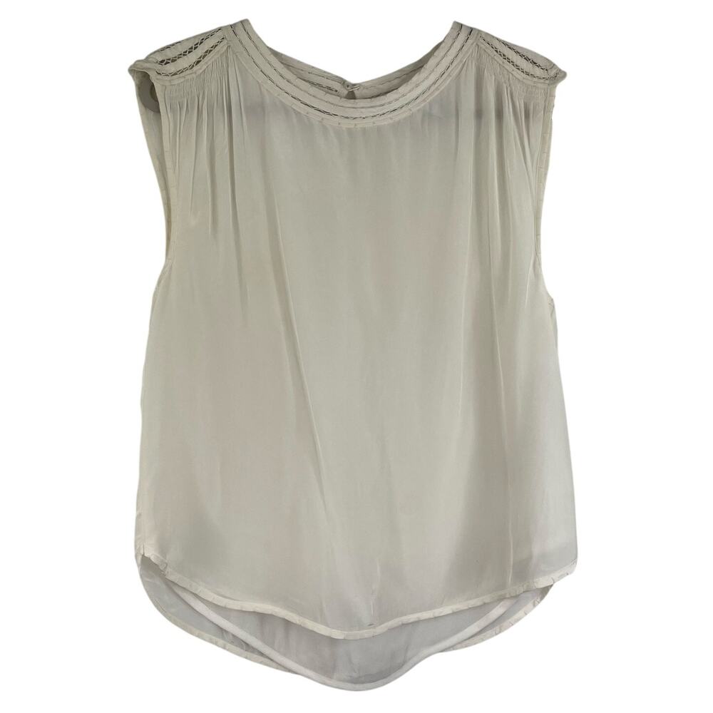 REISS Ivory Satin Sleeveless Blouse Lined Women's Size 6 Career Wear Office
